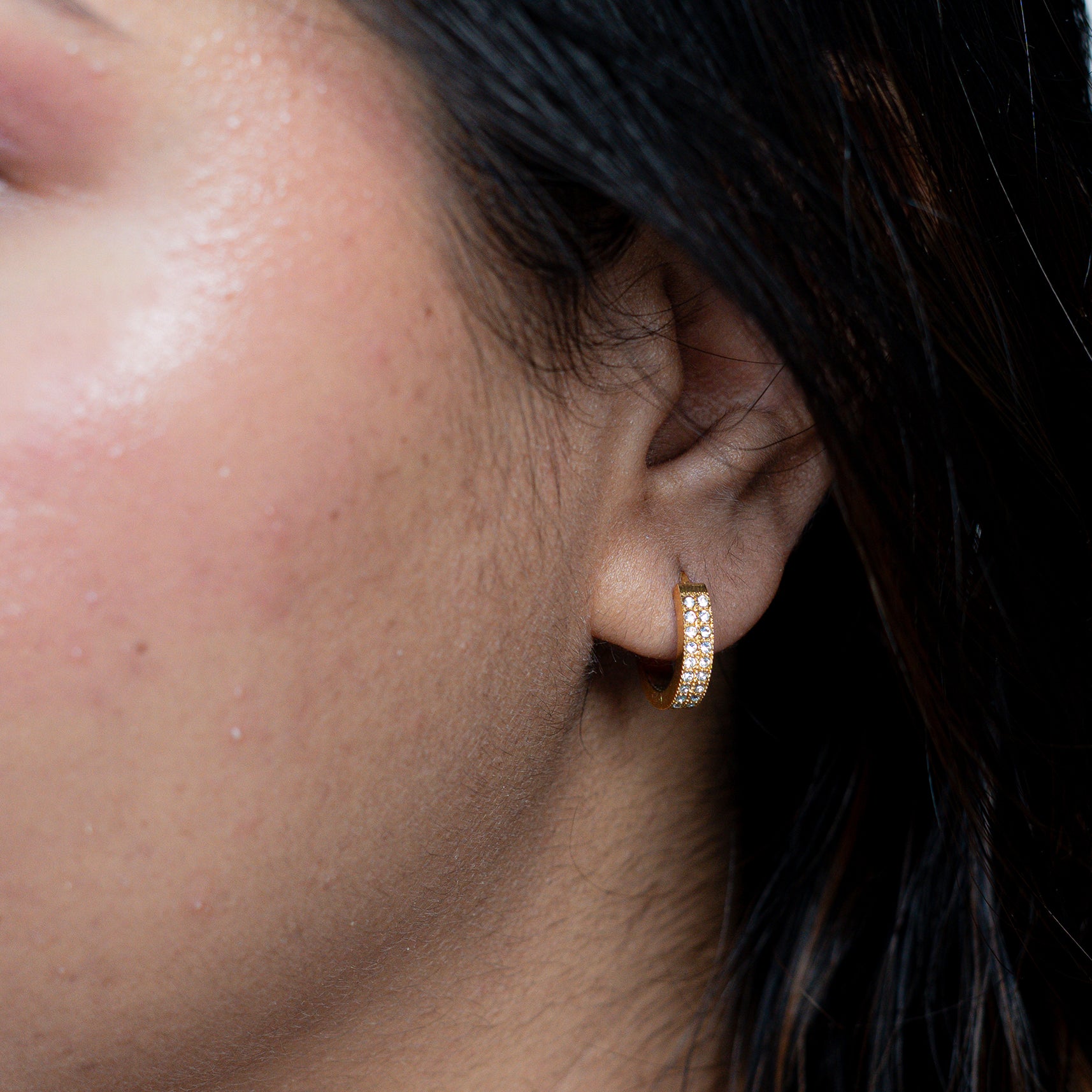 Iris Studded Hoops