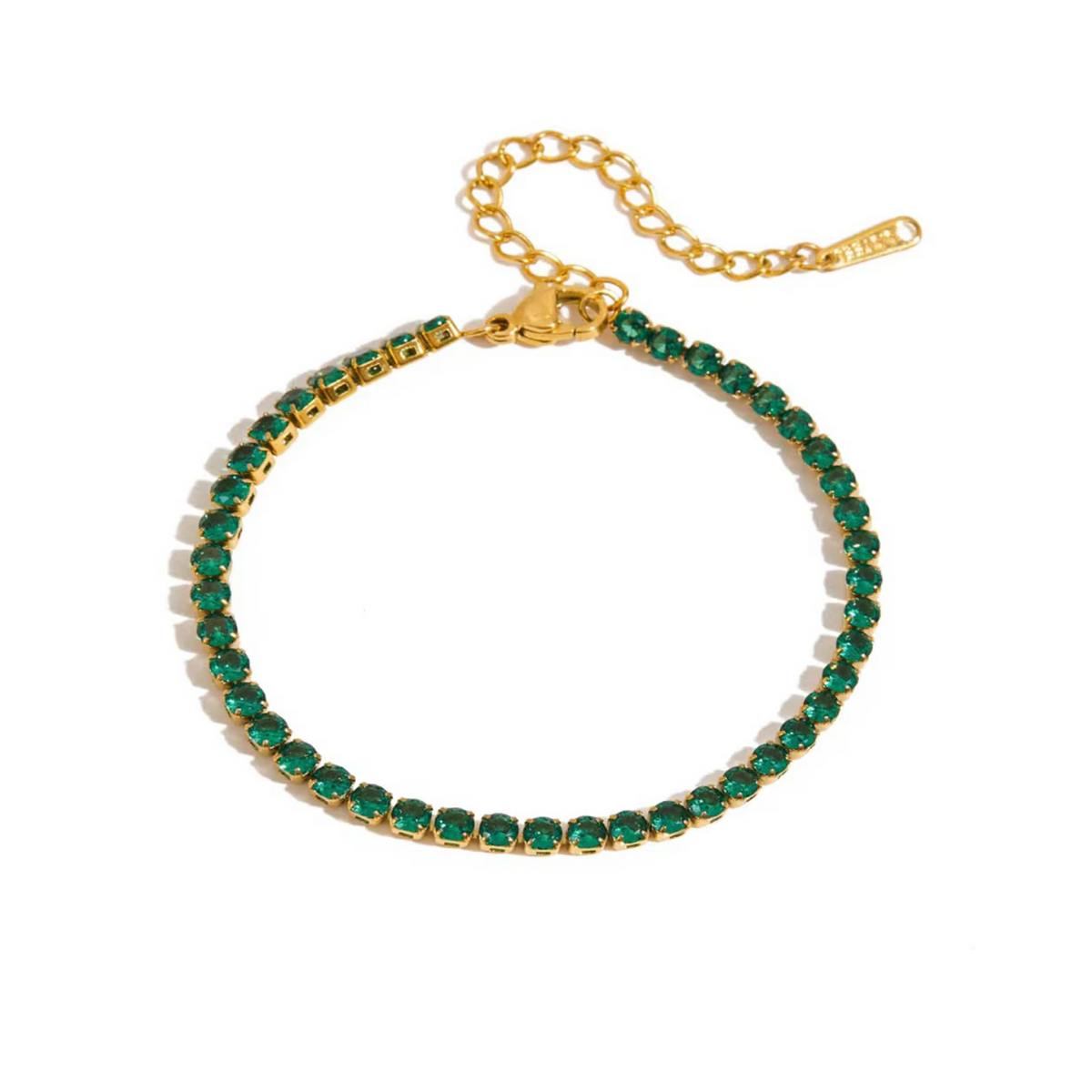 Zara Tennis Bracelet (Green)