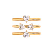 Clover Heart Ring Set