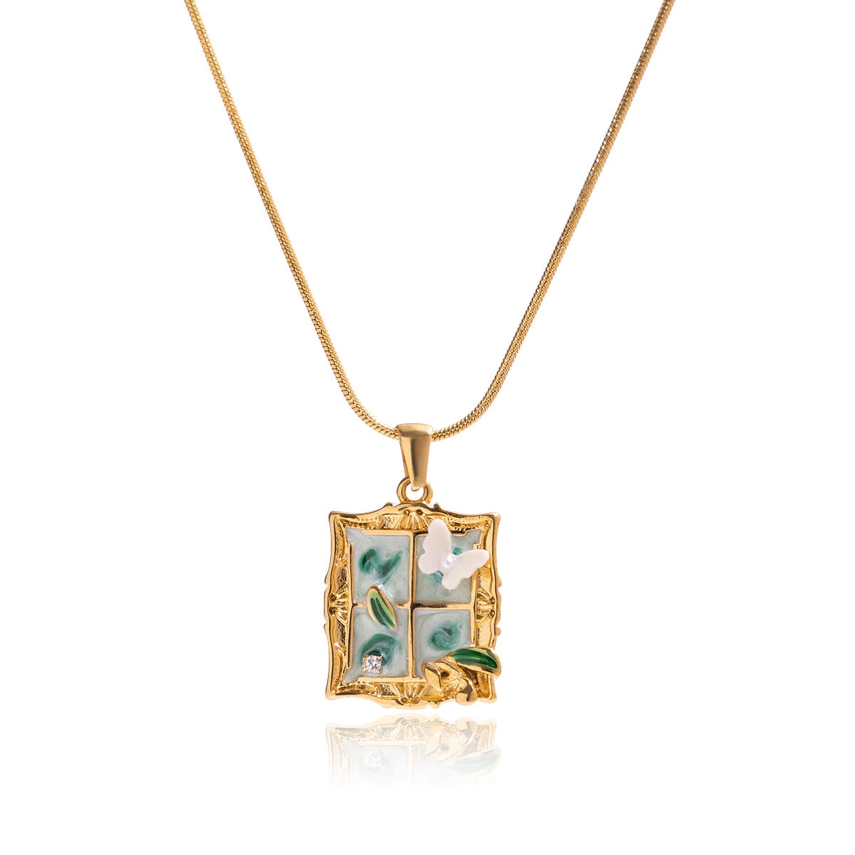 Butterfly Painting Necklace