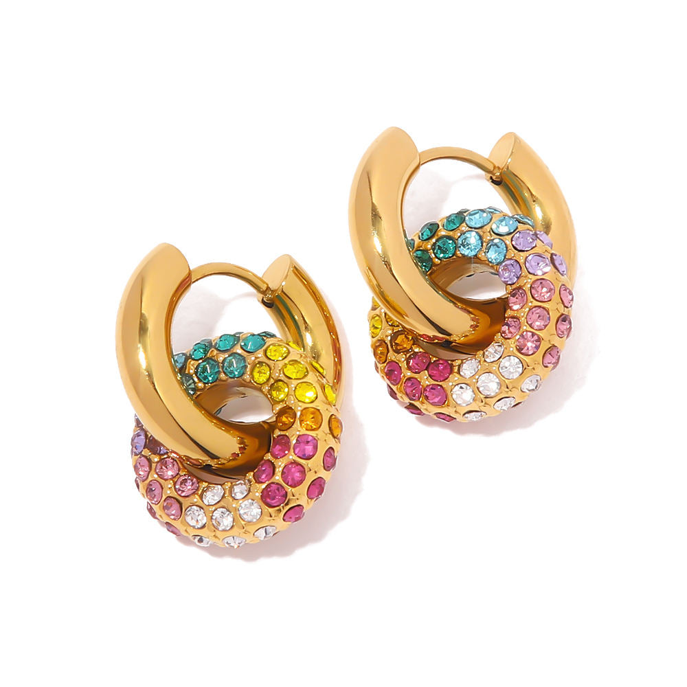 Rainbow Studded Earrings
