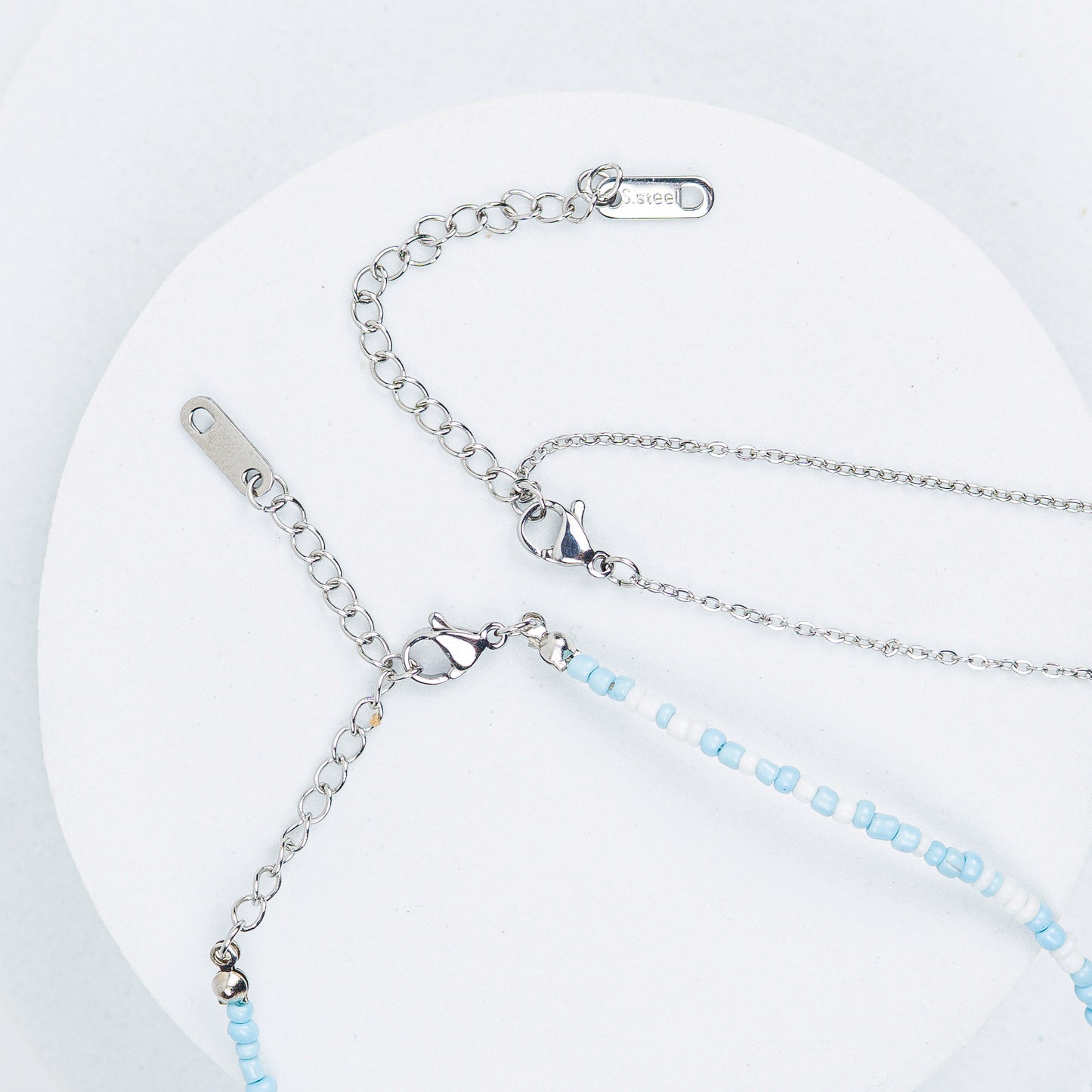 Seafoam Beaded Anklet (blue)